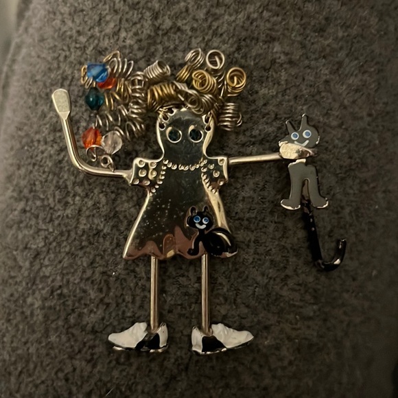 Carrette by Ganz Brats Crazy Cat Lady Pin Brooch - Picture 2 of 7